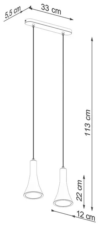 Podwójna betonowa lampa wisząca loft - 3X A397 C3-N44