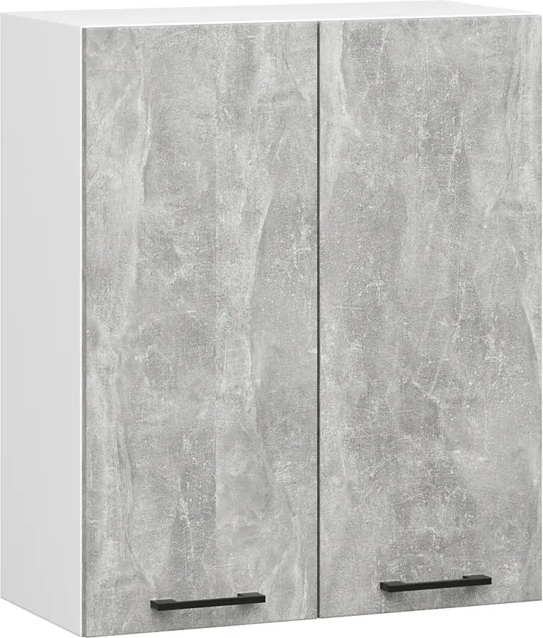 Dwudrzwiowa szafka kuchenna z półkami w kolorze betonu 80 cm  A9-H03