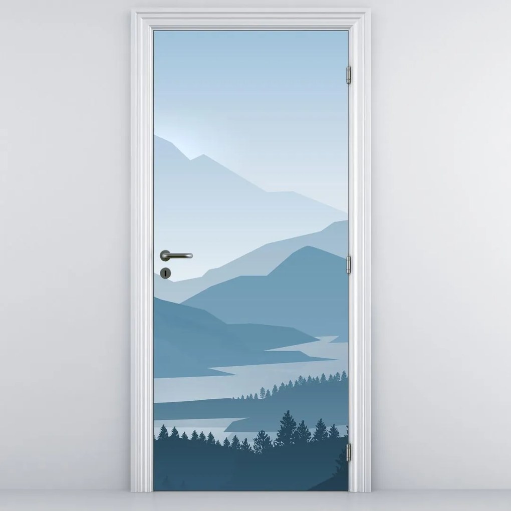 Fototapeta na drzwi - Góry w ujęciu graficznym (95x205cm)