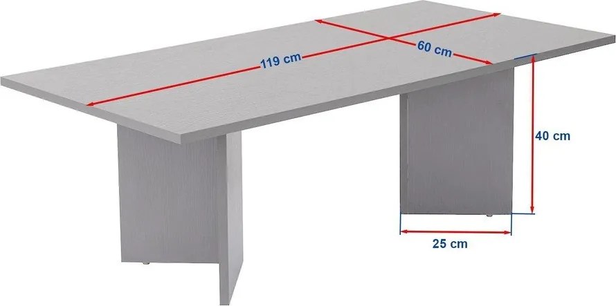 Beżowy stolik z półmatowym wykończeniem 60x119 cm Sabin – Kalune Design