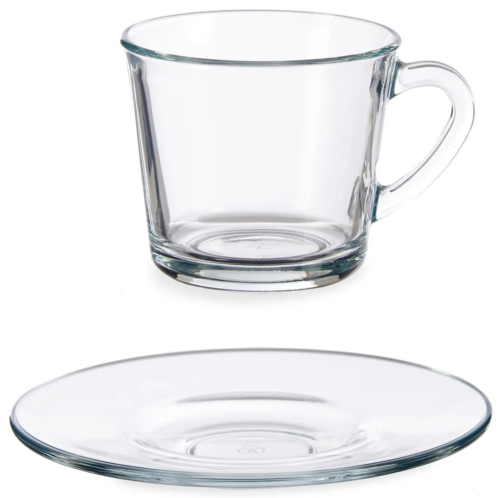 Serwis kawowy z przezroczystego szkła, 190 ml