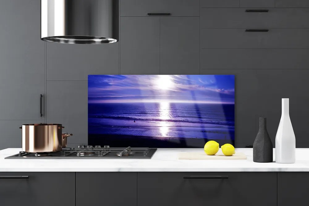 Panel Szklany do Kuchni Słoneczny Odblask Na Falach