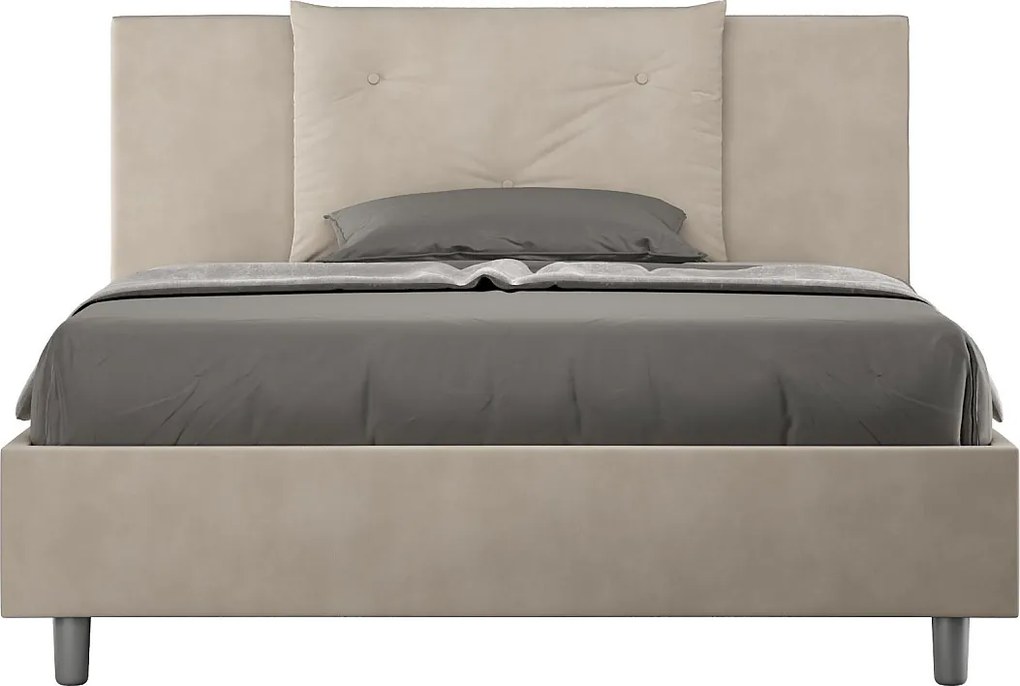 Łóżko bez stelaża tapicerowane 140x190 microfibra piaskowy Appia