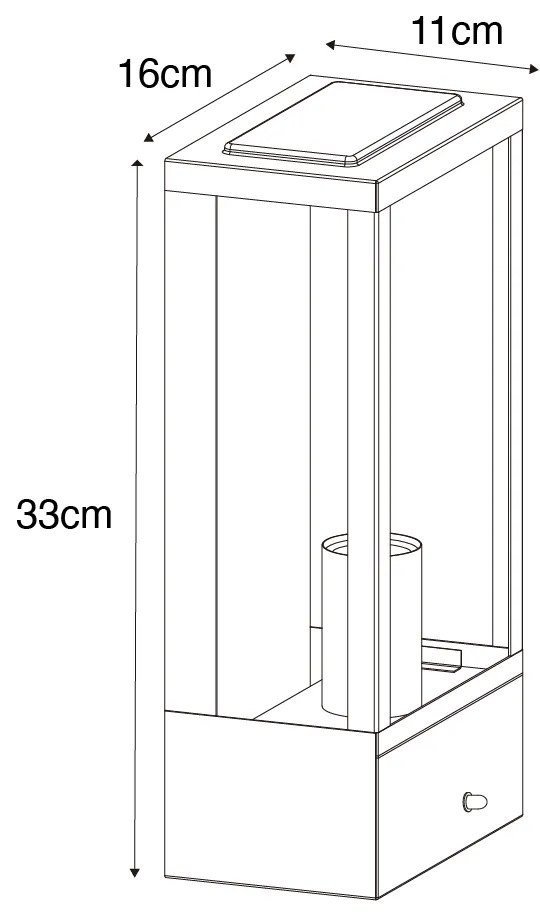 Lampa ścienna zewnętrzna czarna ze złotym czujnikiem zmierzchu - Rotterdam