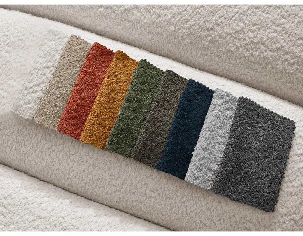 Biały podnóżek z materiału bouclé Annecy – Bobochic Paris
