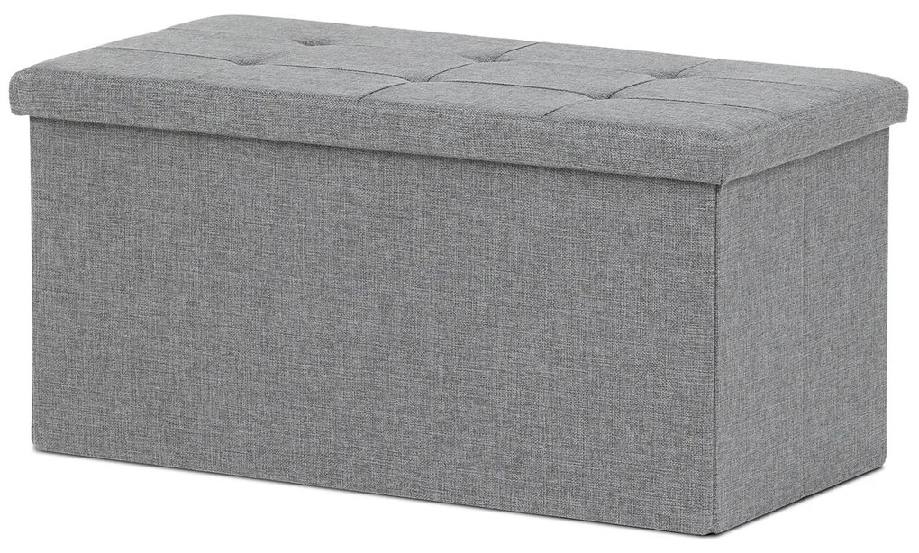 Taboret z miejscem do przechowywania, szary, 76 x 37 x 37 cm