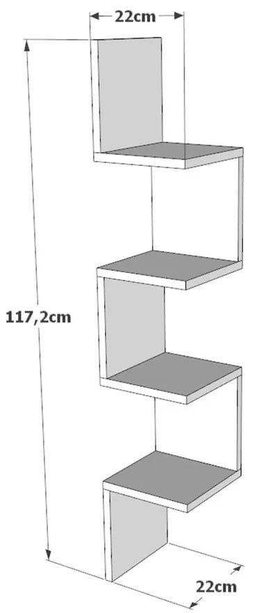 Biały regał ścienny 22x117 cm Laura – Kalune Design