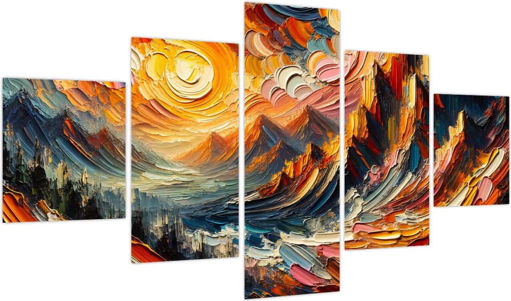 Obraz - Góry oświetlone słońcem (125x70 cm)