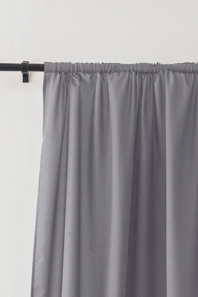 Zasłona OXFORD LIGHT 140x250 cm, jasnoszara Zawieszanie: Taśma z wiązaniami