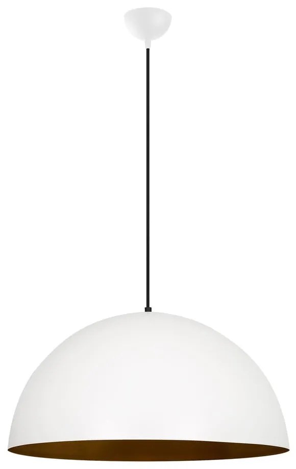 Biała lampa wisząca z metalowym kloszem ø 60 cm Sivani – Opviq lights