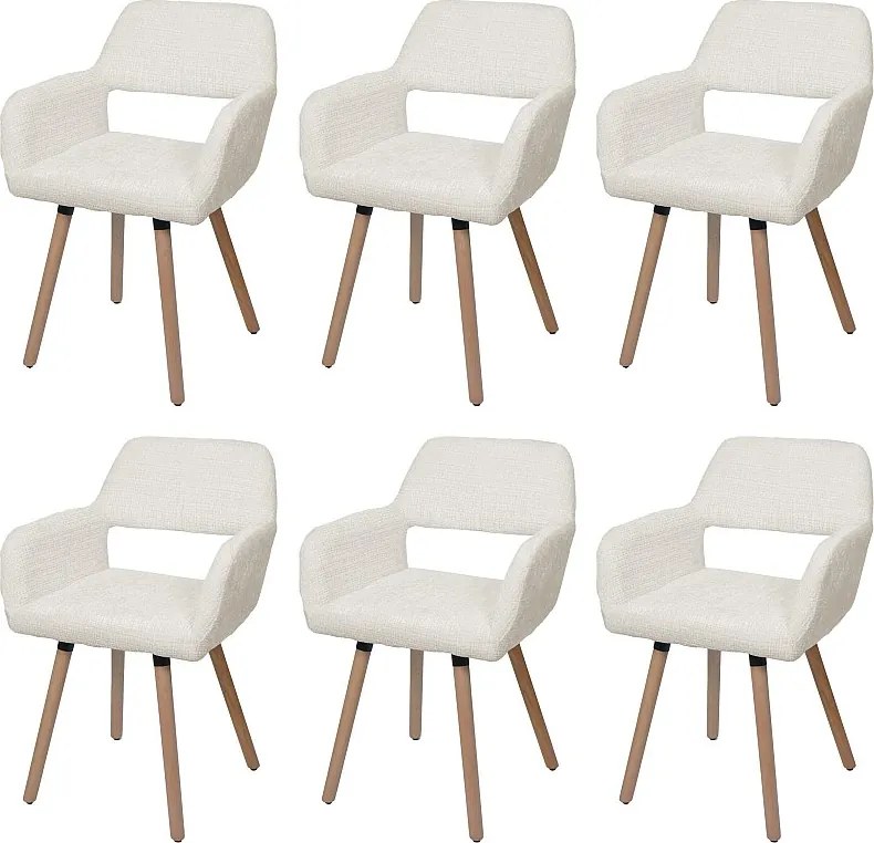 Krzesło do jadalni MCW-A50 II (zestaw 6 sztuk),  kremowe
