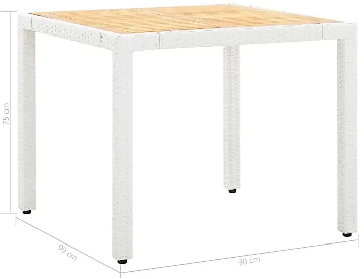 Biały zestaw mebli ogrodowych z drewnianym blatem G9-T33