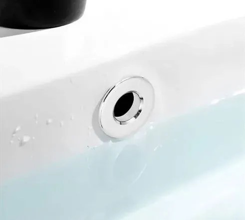 Umywalka wpuszczana z szafką wiszącą biały + orzech D6-E57