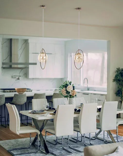 Lampa wisząca ze złotą obręczą z bursztynowym kloszem - A667 F1-P42