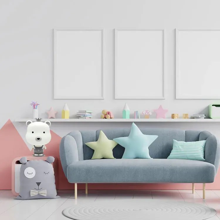 Szara lampka nocna w kształcie misia - 4X A365 R6-L79