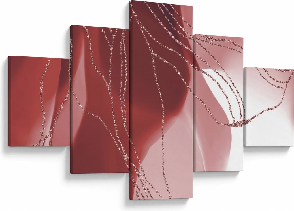 Obraz - Czerwony abstrakcyjny kwiat N⁰1 (125x70 cm)