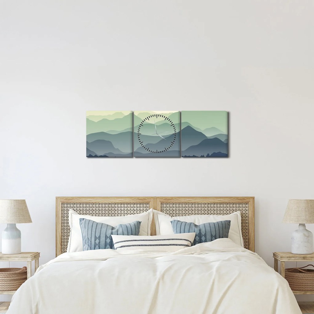Obraz - Forest Mountain (z zegarem) (90x30 cm)