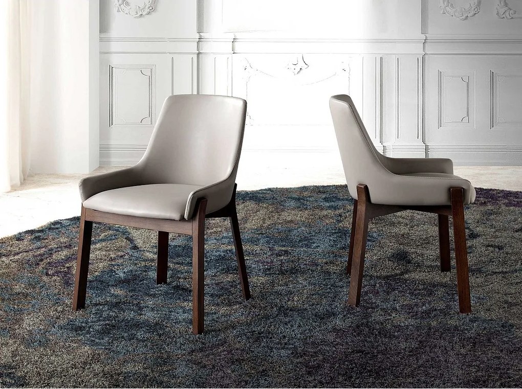 Ciemne krzesło z ekoskóry norek 4017 ANGEL CERDA