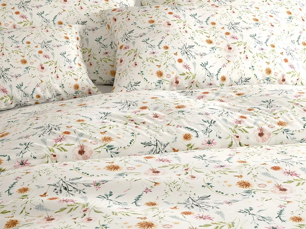 PrzytulneMieszkanie.pl PrzytulneMieszkanie.pl Pościel z mikrofibry HERBALIS kremowa Rozmiar pościeli: 2 szt 70 x 90 cm | 200 x 220 cm