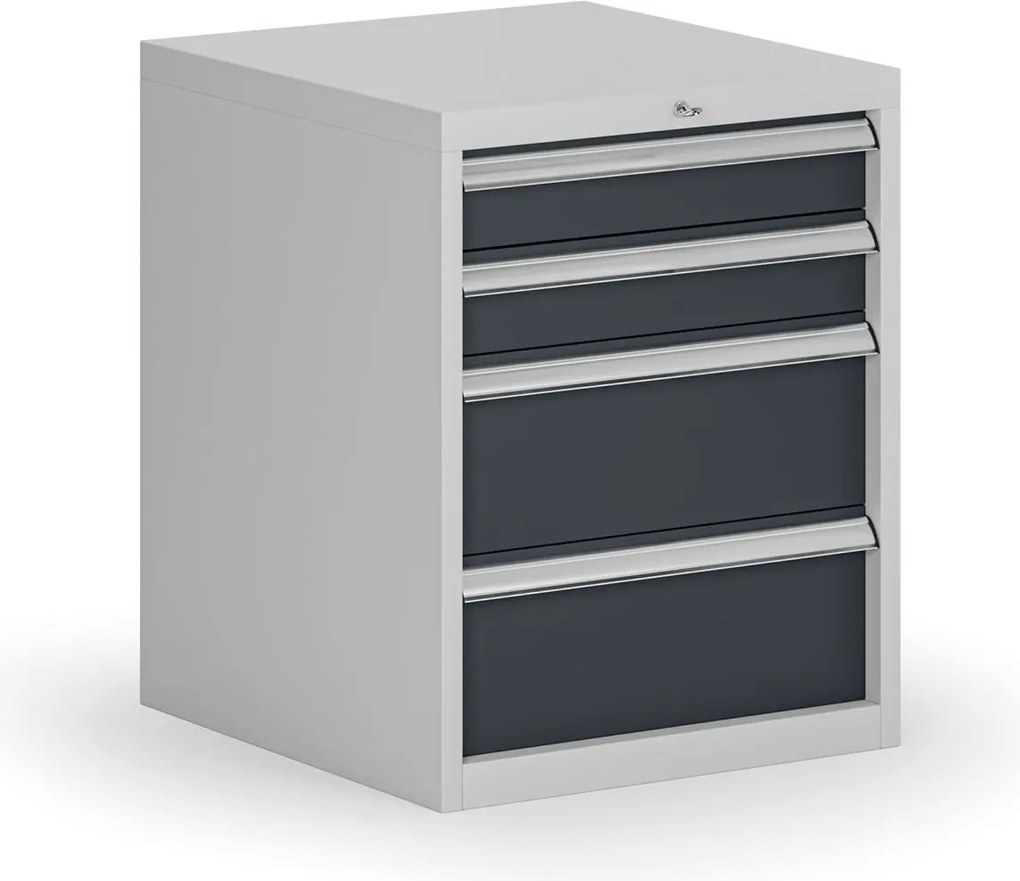 Kontener warsztatowy do zawieszenia G8, 4x szuflada, 560 x 600 x 700 mm, grafitowy