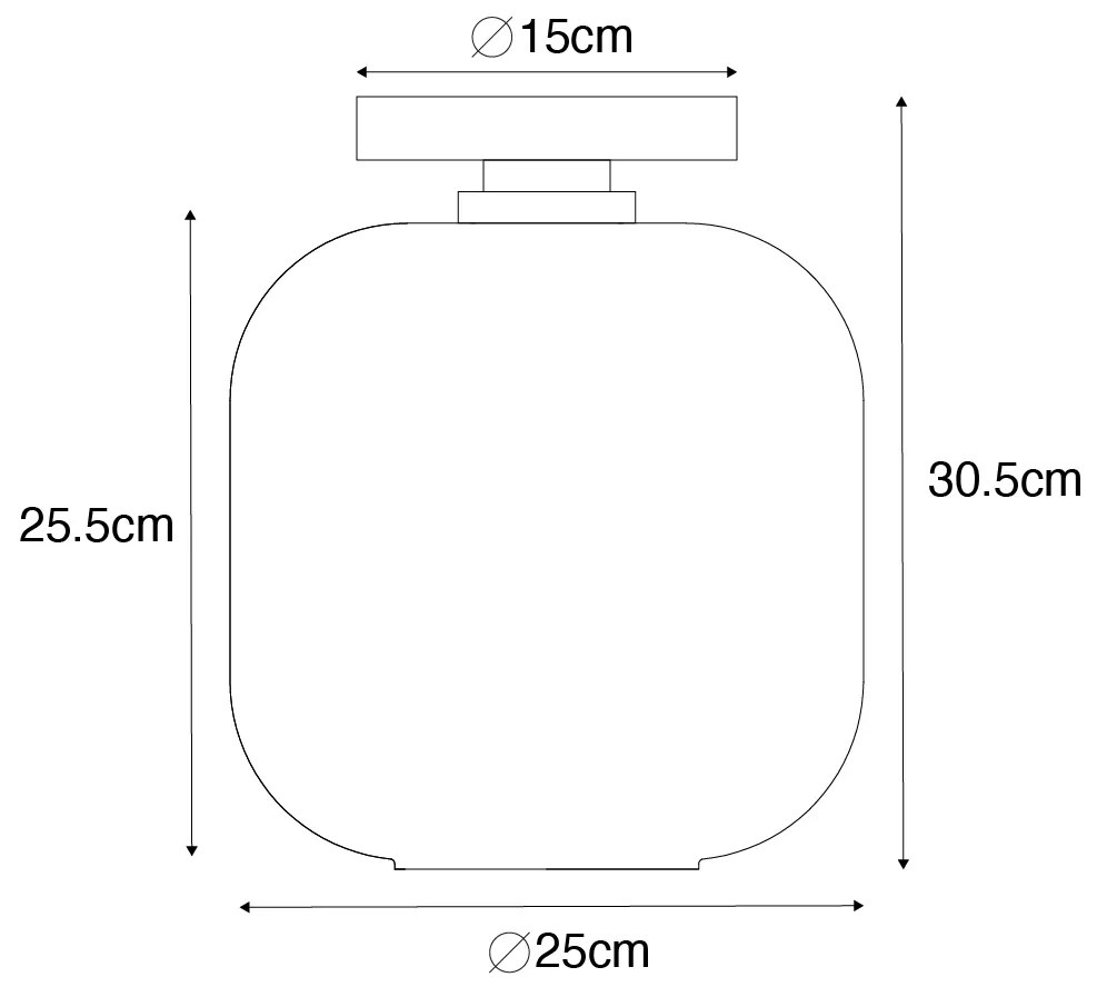 Inteligentna lampa sufitowa mosiądz i bursztynowe szkło z WiFi G95 - Zuzanna