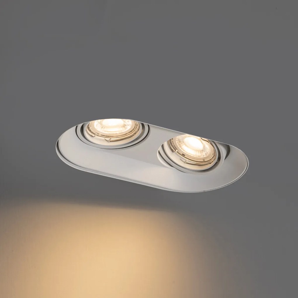 Zestaw 6 okrągłych reflektorów wpuszczanych białych GU10 50mm 2-punktowych - Hubs