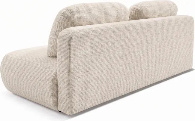 Sofa BASE Rozkładana Dwuosobowa Beżowa Szenil Japandi