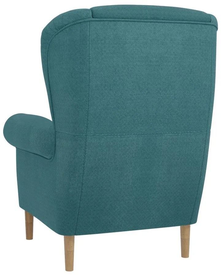 Turkusowy fotel typu uszak Swan – Ropez