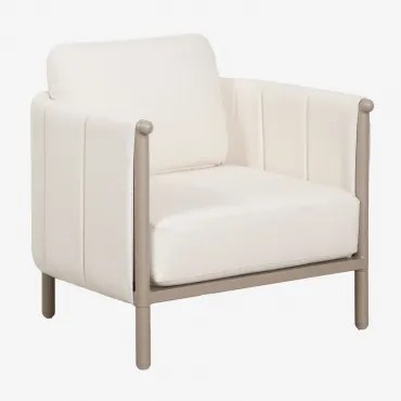 Fotel Ogrodowy Z Bouclé I Aluminium Boleni Bouclé Biały Gardenia - Sklum