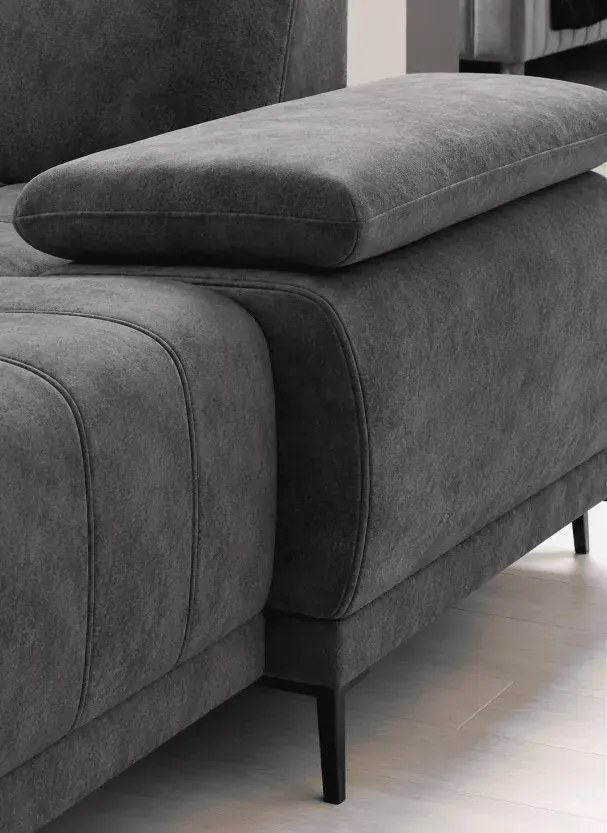 Nowoczesny narożnik Focus XL z elektrycznym siedziskiem i funkcją relax