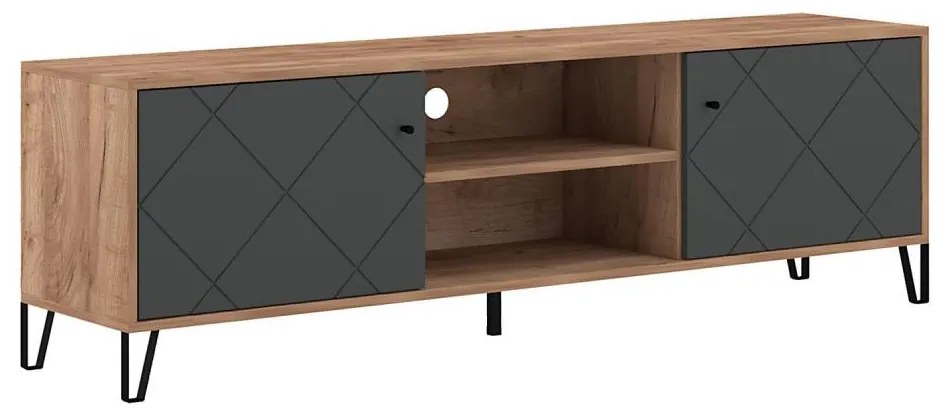 Szafka RTV SULA dąb craft/czarny