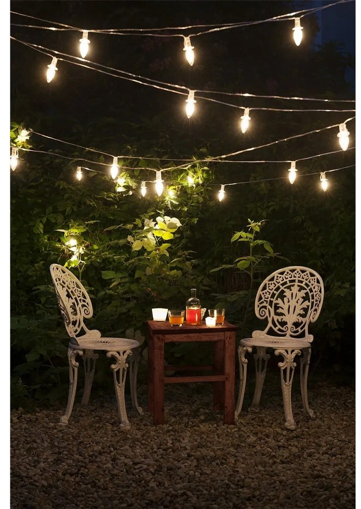 Łańcuch świetlny Szyszka, 20 żarówek LED Filament,przezroczysty kabel, przedłużenie