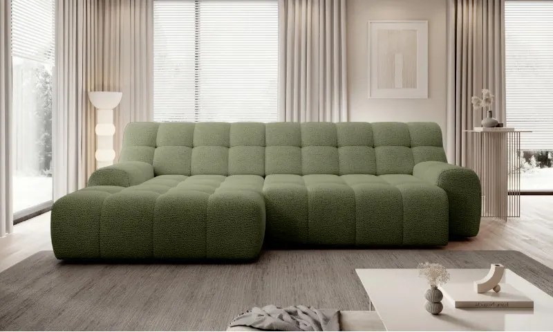 Narożnik COCOON S w układzie L z elektryczną regulacją siedziska Lewostronny w tkaninie JAGUAR 12