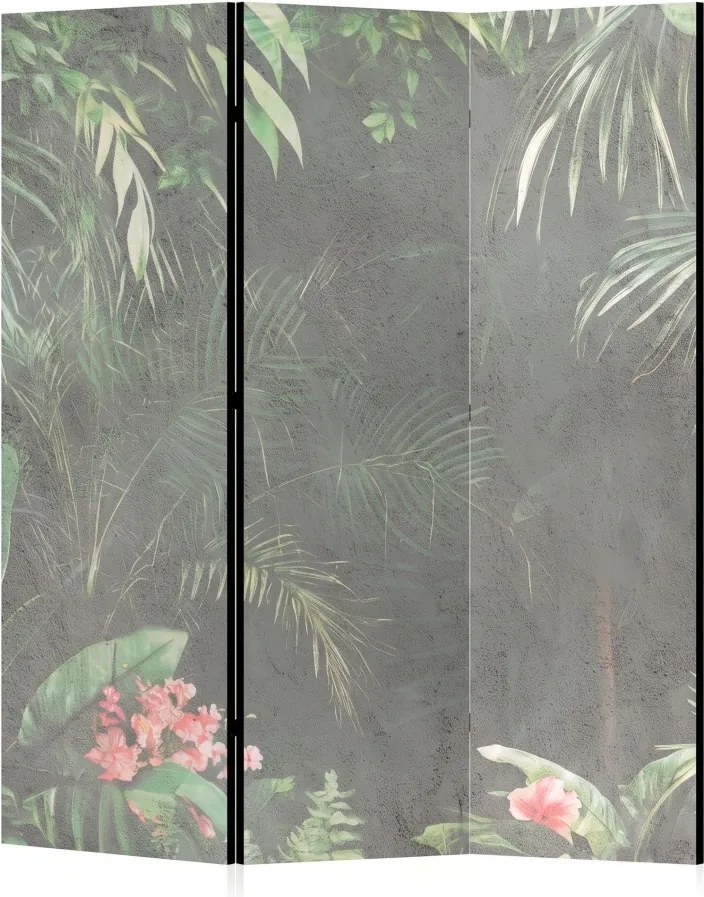 Parawan pokojowy 3-częściowy 135x172 Dwustronny dekoracyjny urban jungle Szary Dżungla Na Betonie