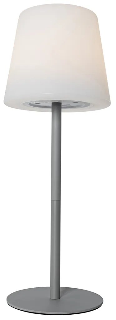 Zewnetrzna Lampa stołowa szara, ładowalna, z diodą LED i ściemniaczem IP54 - Jude Nowoczesny Oswietlenie zewnetrzne