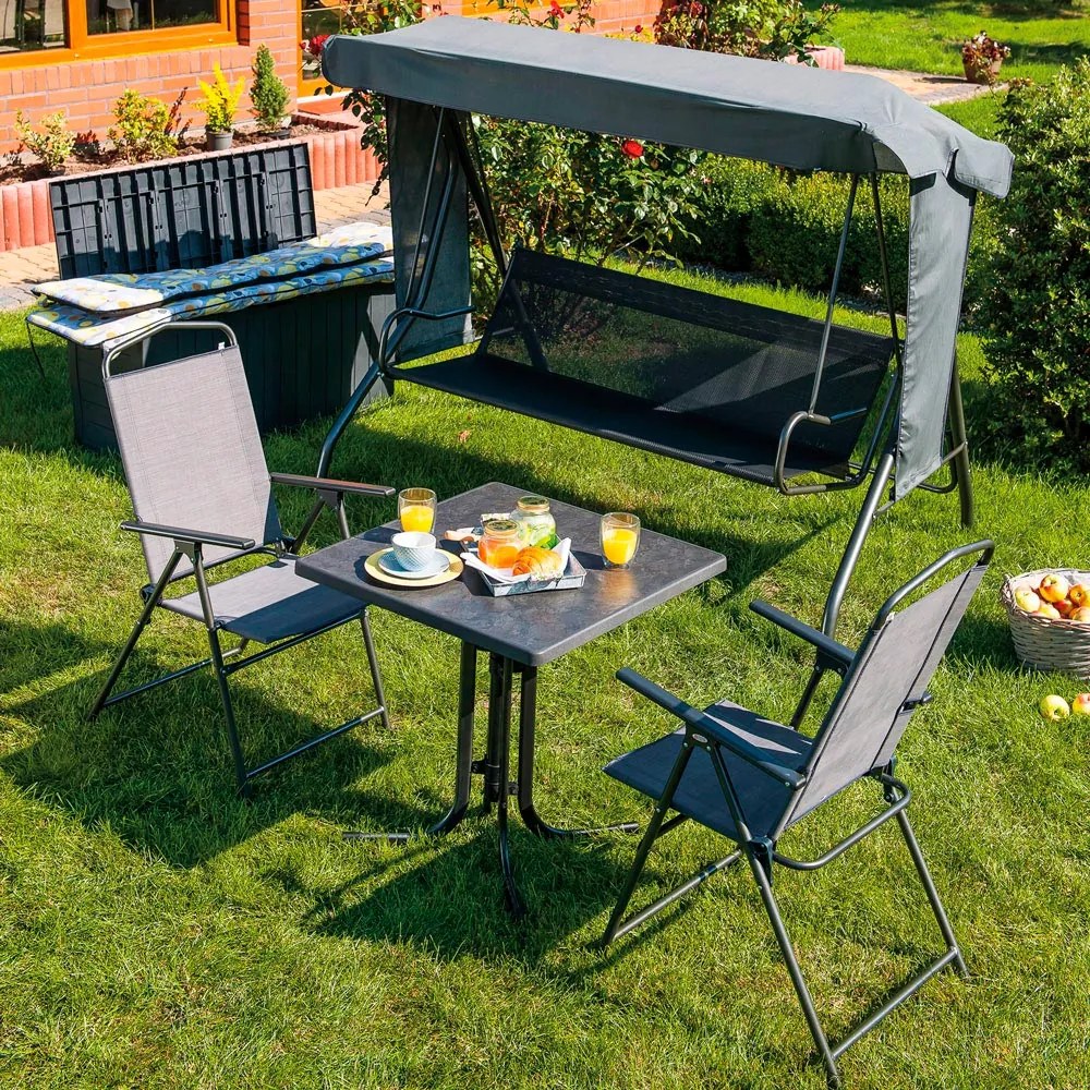 Stół ogrodowy Dine & Relax 70 x 70 cm punti / antracyt PATIO