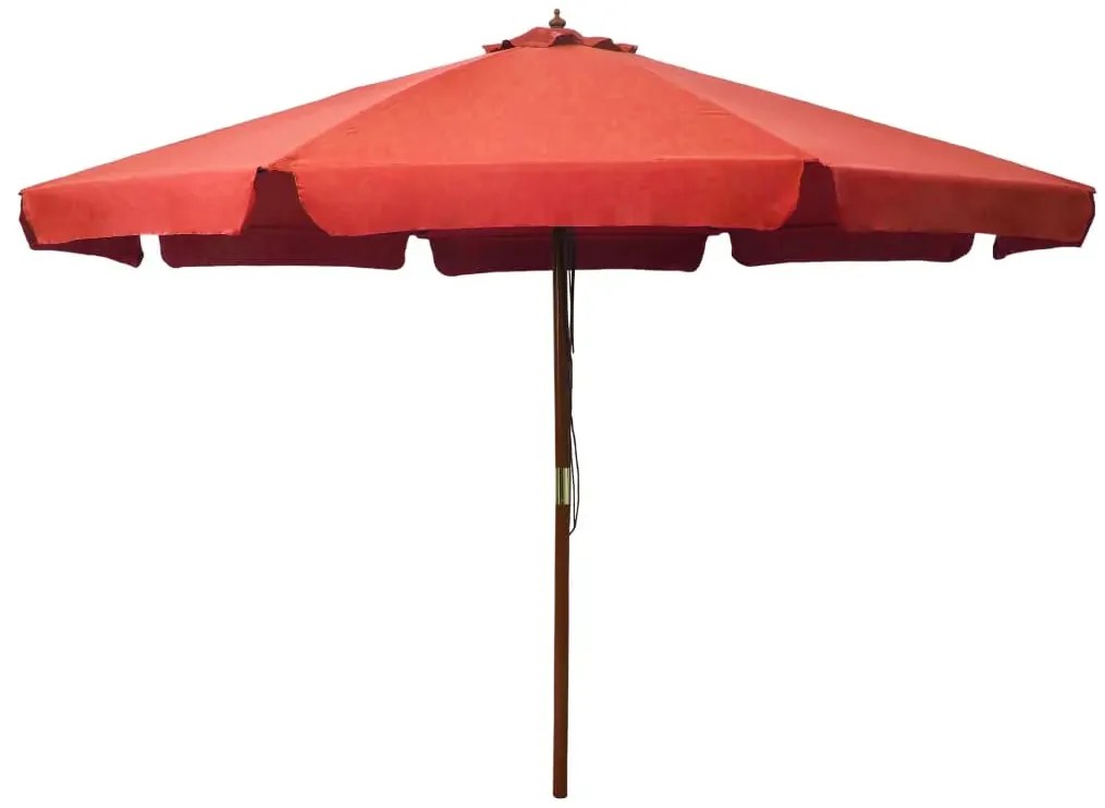 Parasol ogrodowy na drewnianym słupku terakota G1-R11