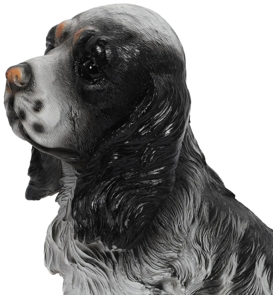 Figurka ogrodowa pies spaniel, wys. 27 cm, ze sztucznego kamienia
