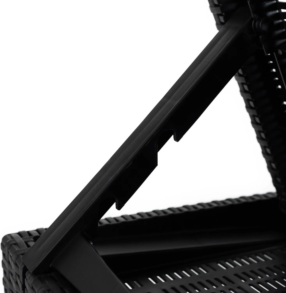 Fotel Ogrodowy Leżak ARIZONA Technorattan Czarny