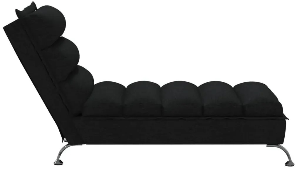 Elegancki czarny szezlong na chromowanych nóżkach R3-E46
