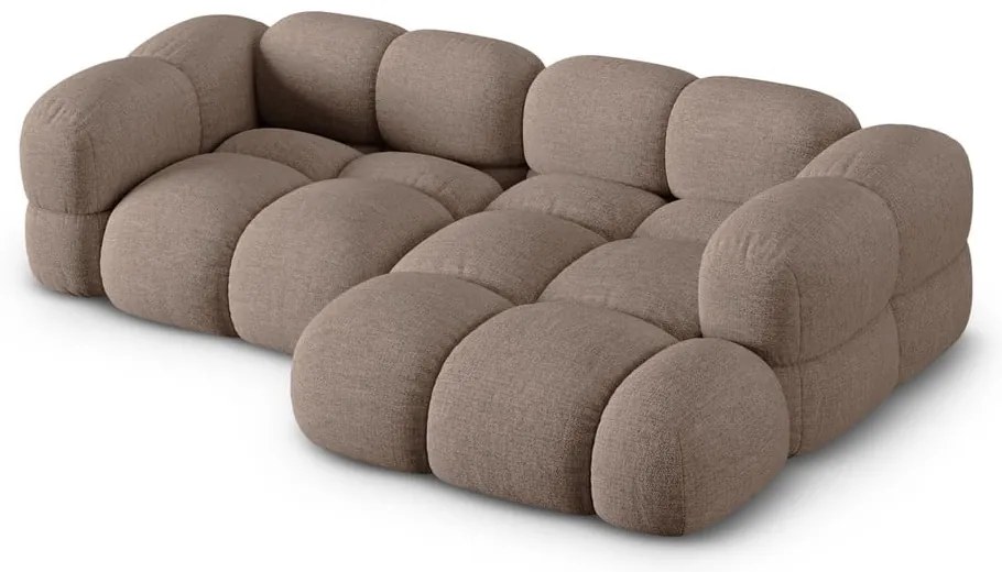 Brązowy narożnik (prawostronny/z szezlongiem) Loretto – Cosmopolitan Design