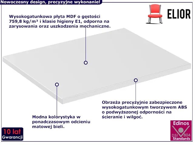 Biały blat do szafek łazienkowych 60 cm - Edar 5X