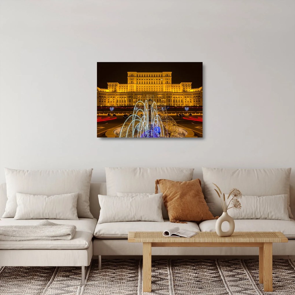 Obraz na szkle - Pałac Parlamentu, Bukareszt Rumunia (70x50 cm)