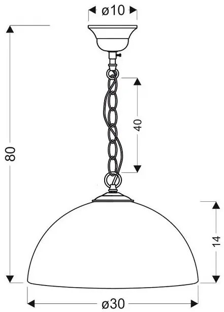 Klasyczna lampa wisząca ze szklanym kloszem ozdobionym złotym paskiem - 5X V157 M9-B11