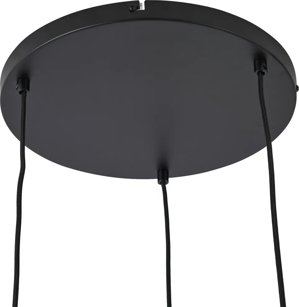 Hotelowa lampa wisząca Chic czarna ze złotem i zielonym szkłem 3-źródła światła - Zuzanna