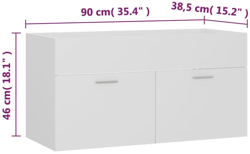 Zestaw mebli łazienkowych z umywalką biały mat C4-C77