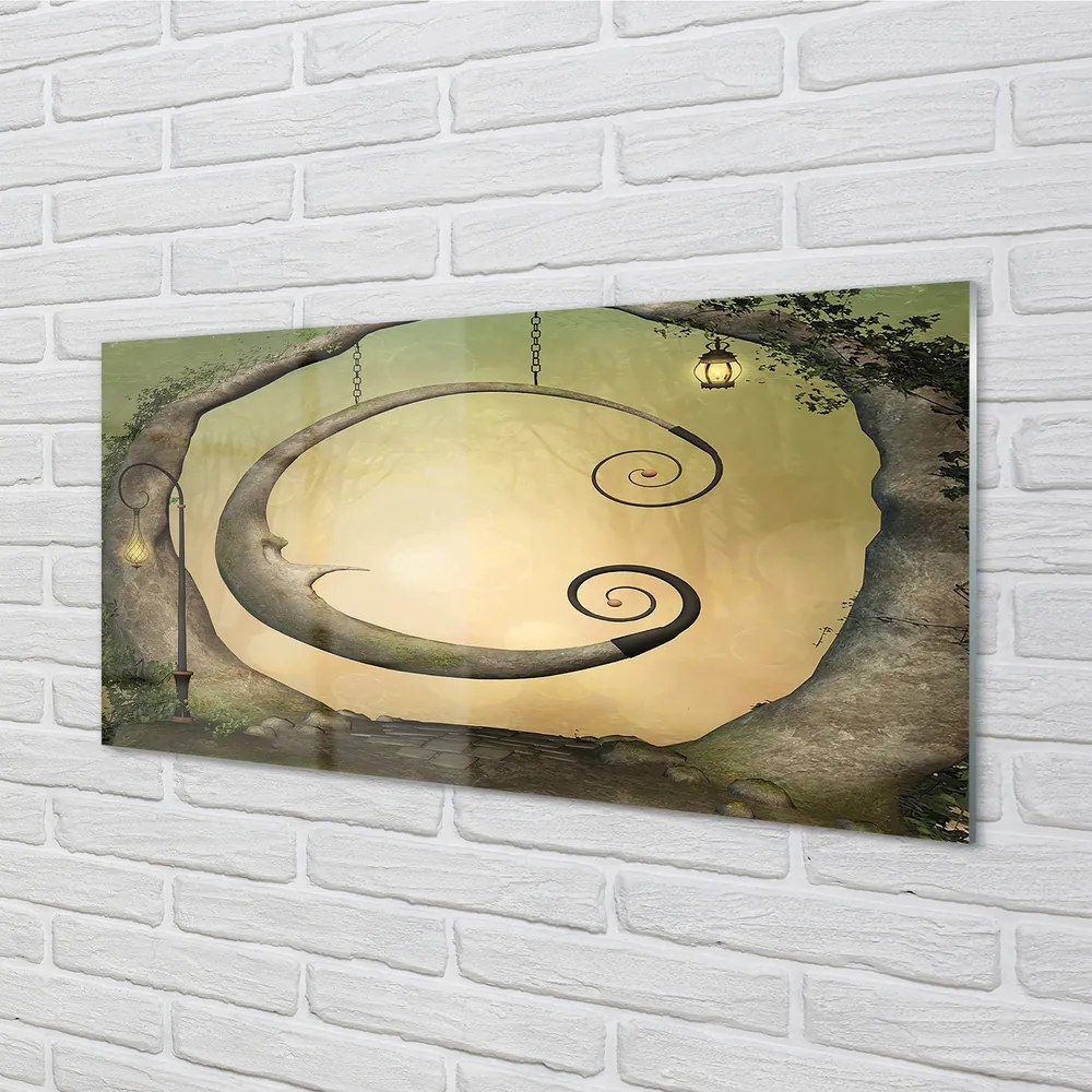 Szkło do Kuchni na Ścianę Światła w Tajemniczym Lesie