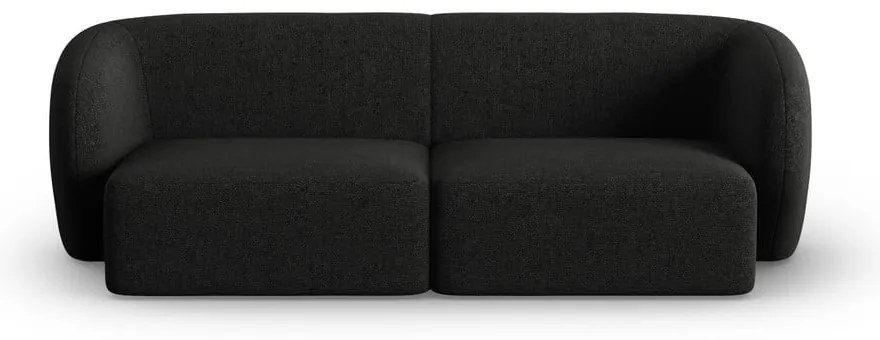 Czarna sofa z tkaniny szenilowej 188 cm Paolo – Milo Casa