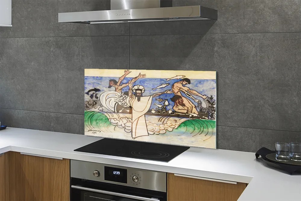 Szklany Panel Jezus nad Jeziorem - Szkic