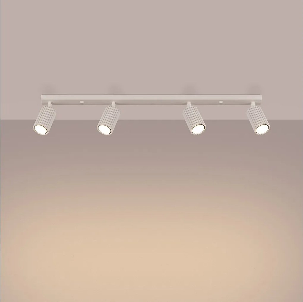 Lampa sufitowa minimalistyczny Gloow, aluminium - 4 źródło światła 3000K - L.81 x H.16.5 cm - beżowy